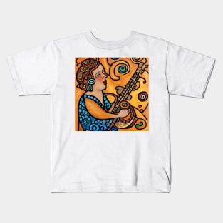 Jazz Musician with Saxophone Kids T-Shirt